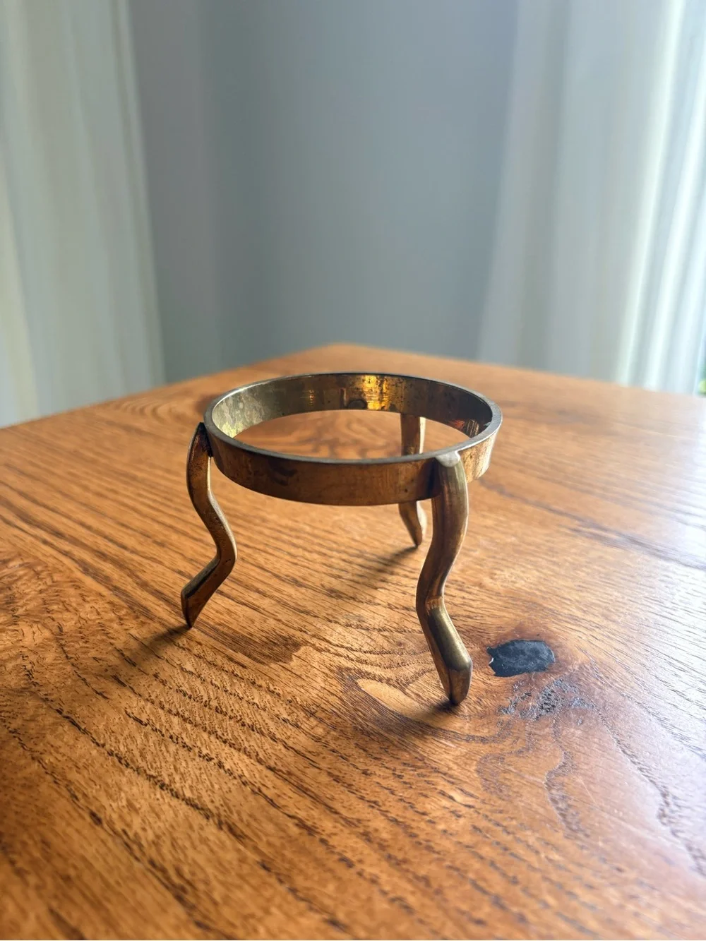 Vintage Brass Three leg Egg Stand - made in India